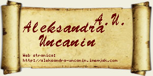 Aleksandra Unčanin vizit kartica
